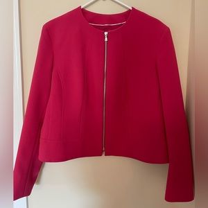 Anne Klein zipper front blazer, fuchsia